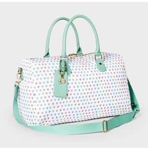 ROLLER RABBIT X Target Mint Heart Pattern Travel Weekender Bag